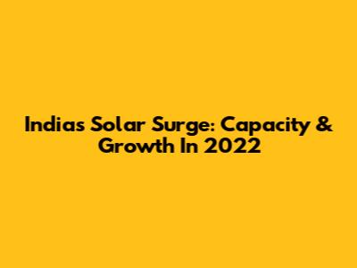 India's Solar Surge: Capacity & Growth In 2022