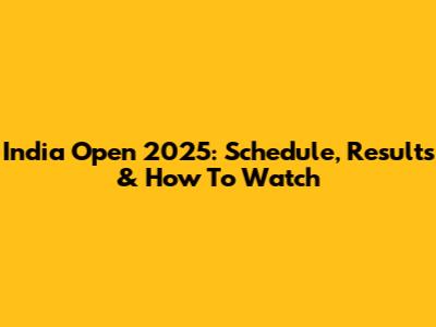 India Open 2025: Schedule, Results & How To Watch