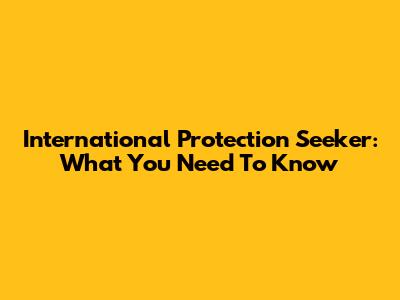 International Protection Seeker: What You Need To Know