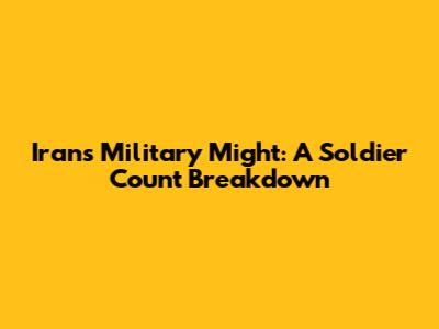 Iran's Military Might: A Soldier Count Breakdown