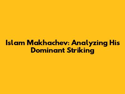 Islam Makhachev: Analyzing His Dominant Striking
