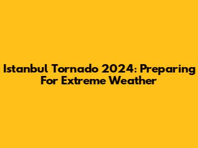 Istanbul Tornado 2024: Preparing For Extreme Weather
