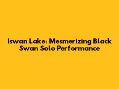Iswan Lake: Mesmerizing Black Swan Solo Performance