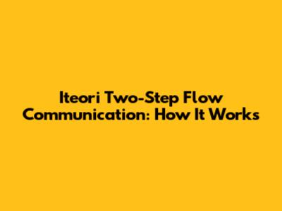 Iteori Two-Step Flow Communication: How It Works