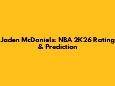 Jaden McDaniels: NBA 2K26 Rating & Prediction
