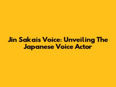 Jin Sakai's Voice: Unveiling The Japanese Voice Actor