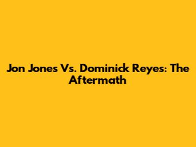 Jon Jones Vs. Dominick Reyes: The Aftermath