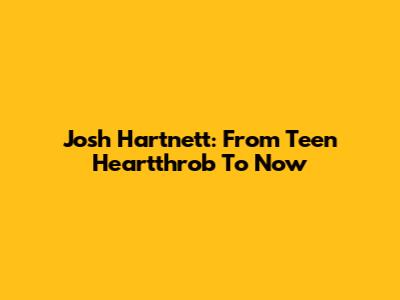 Josh Hartnett: From Teen Heartthrob To Now