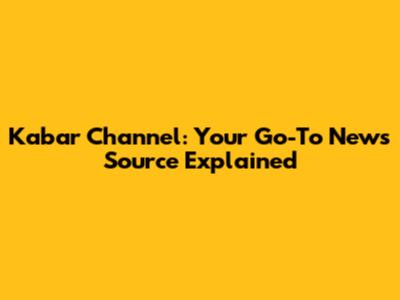 Kabar Channel: Your Go-To News Source Explained