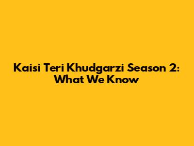 Kaisi Teri Khudgarzi Season 2: What We Know