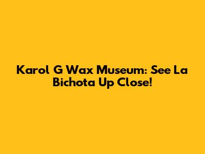 Karol G Wax Museum: See La Bichota Up Close!