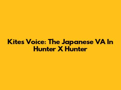 Kite's Voice: The Japanese VA In Hunter X Hunter