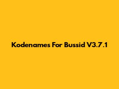 Kodenames For Bussid V3.7.1
