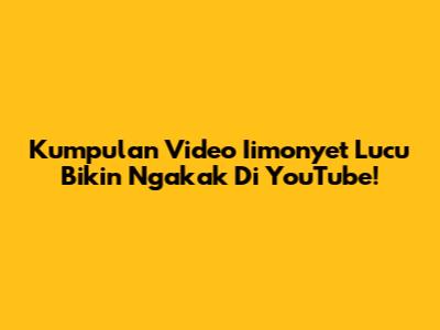 Kumpulan Video Iimonyet Lucu Bikin Ngakak Di YouTube!