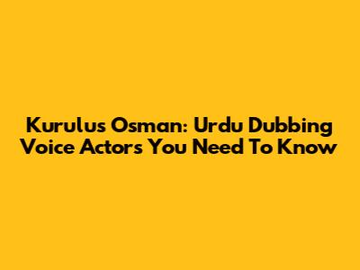 Kurulus Osman: Urdu Dubbing Voice Actors You Need To Know
