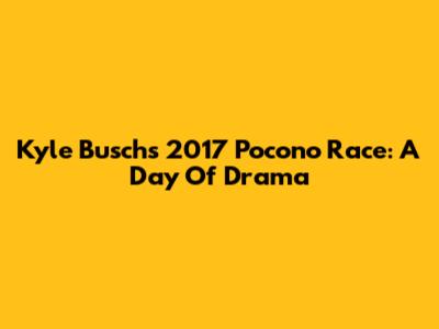 Kyle Busch's 2017 Pocono Race: A Day Of Drama