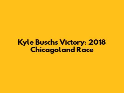 Kyle Busch's Victory: 2018 Chicagoland Race