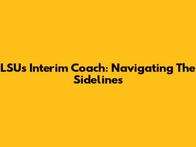 LSU's Interim Coach: Navigating The Sidelines