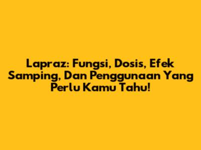 Lapraz: Fungsi, Dosis, Efek Samping, Dan Penggunaan Yang Perlu Kamu Tahu!