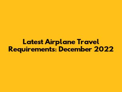 Latest Airplane Travel Requirements: December 2022