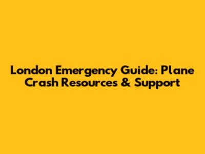 London Emergency Guide: Plane Crash Resources & Support