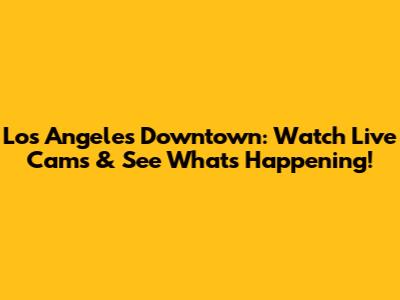 Los Angeles Downtown: Watch Live Cams & See What's Happening!