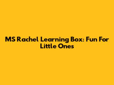 MS Rachel Learning Box: Fun For Little Ones