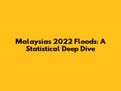 Malaysia's 2022 Floods: A Statistical Deep Dive