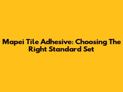 Mapei Tile Adhesive: Choosing The Right Standard Set