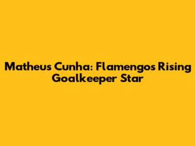 Matheus Cunha: Flamengo's Rising Goalkeeper Star