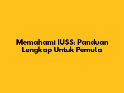 Memahami IUSS: Panduan Lengkap Untuk Pemula