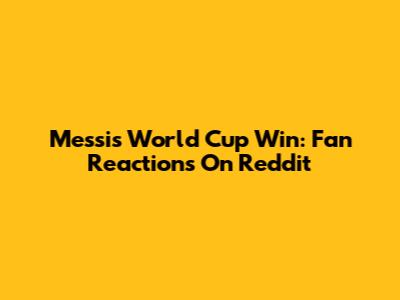 Messi's World Cup Win: Fan Reactions On Reddit