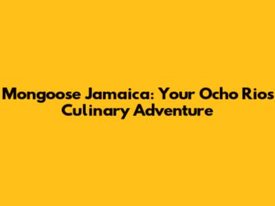 Mongoose Jamaica: Your Ocho Rios Culinary Adventure