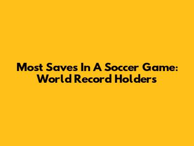 Most Saves In A Soccer Game: World Record Holders