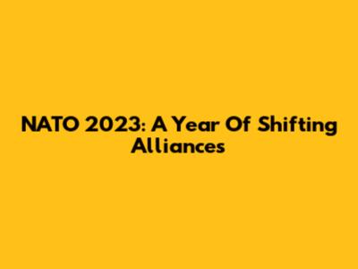 NATO 2023: A Year Of Shifting Alliances