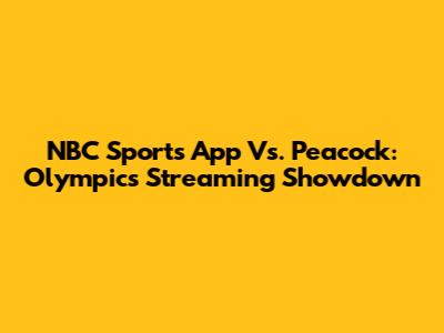 NBC Sports App Vs. Peacock: Olympics Streaming Showdown