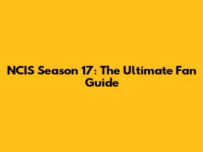 NCIS Season 17: The Ultimate Fan Guide