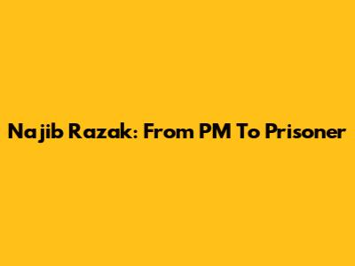 Najib Razak: From PM To Prisoner