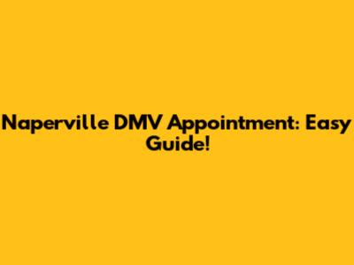 Naperville DMV Appointment: Easy Guide!