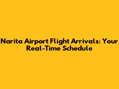 Narita Airport Flight Arrivals: Your Real-Time Schedule