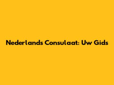 Nederlands Consulaat: Uw Gids