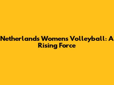 Netherlands Women's Volleyball: A Rising Force