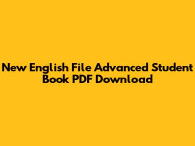 New English File Advanced Student Book PDF Download