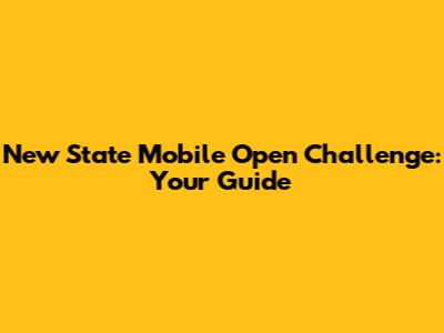 New State Mobile Open Challenge: Your Guide