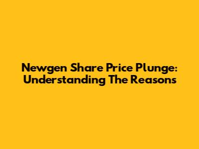 Newgen Share Price Plunge: Understanding The Reasons