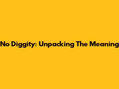 No Diggity: Unpacking The Meaning