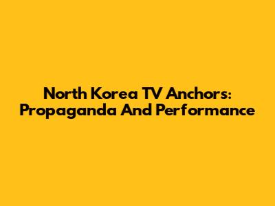 North Korea TV Anchors: Propaganda And Performance