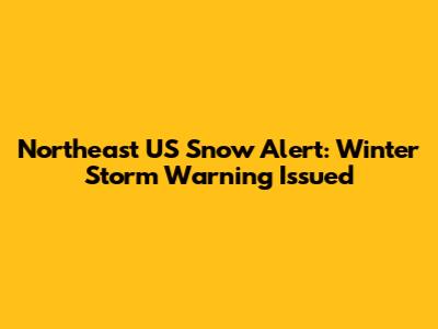 Northeast US Snow Alert: Winter Storm Warning Issued