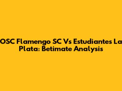 OSC Flamengo SC Vs Estudiantes La Plata: Betimate Analysis