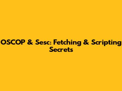 OSCOP & Sesc: Fetching & Scripting Secrets